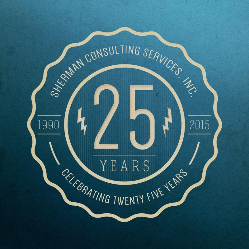 Sherman Consulting Services 25th Anniversary Seal