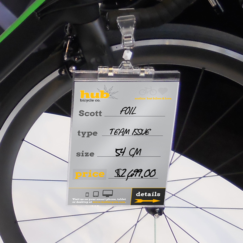 Hub Bicycle Co. Retail Tag