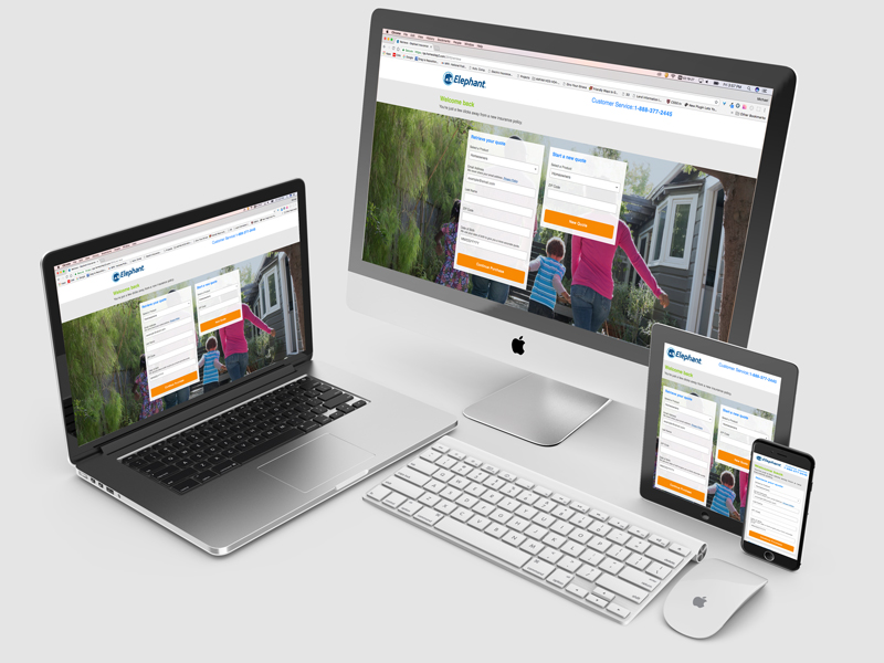 Homesite Insurance Elephant Insurance Homeowners Desktop and Mobile